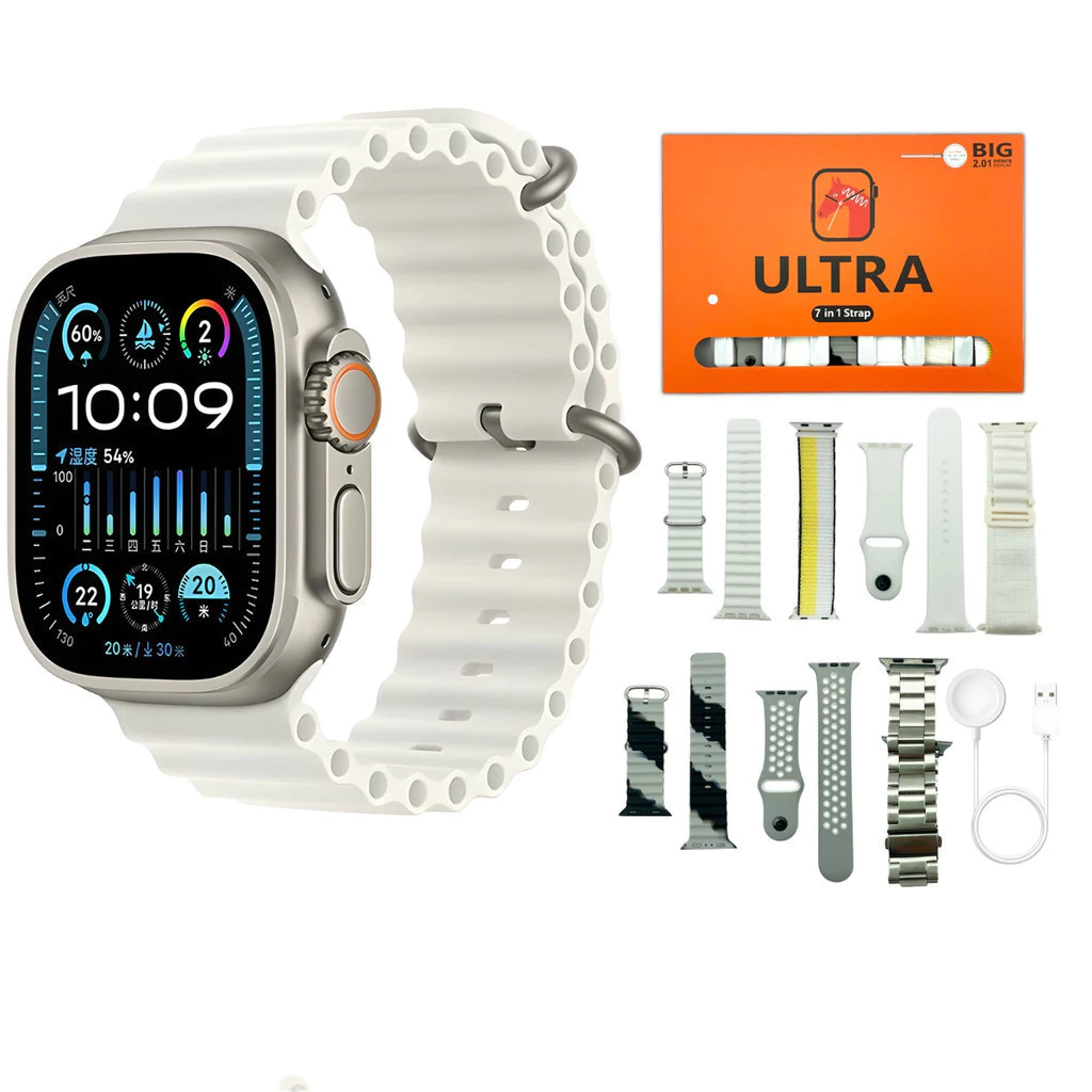 Smartwatch Ultra Laxasfit com 7 Pulseiras 49mm