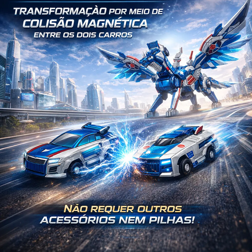 Carrinho Dragão Transformer Brinquedo Magnético