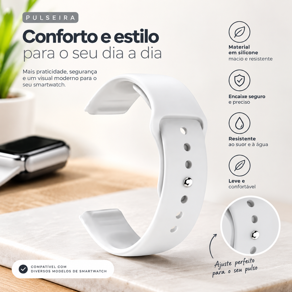 Pulseiras Extras para Smartwatch D20/D30/Y68/D13/D18