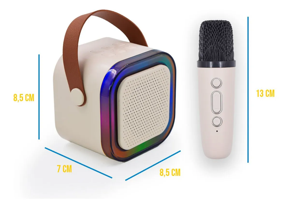 Caixa de Som Karaoke Bluetooth Infantil com 2 Microfones