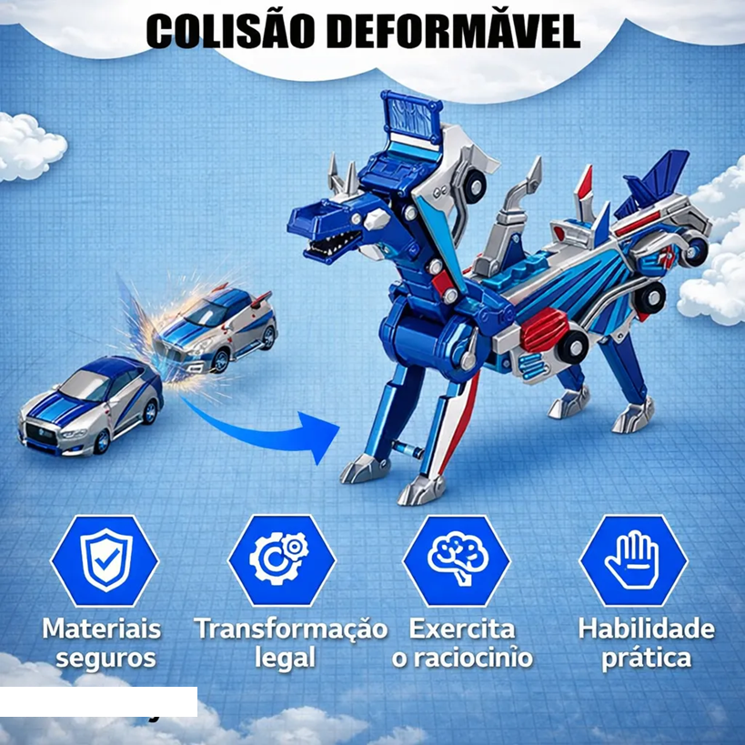 Carrinho Dragão Transformer Brinquedo Magnético