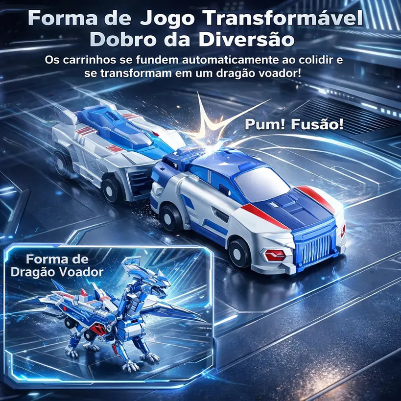 Carrinho Dragão Transformer Brinquedo Magnético