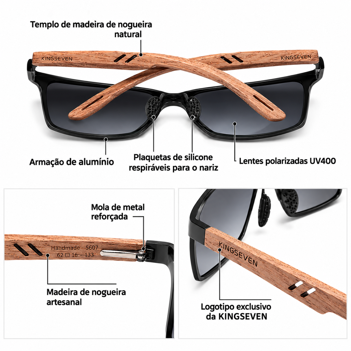 Óculos de Sol Polarizado Kingseven W-5507
