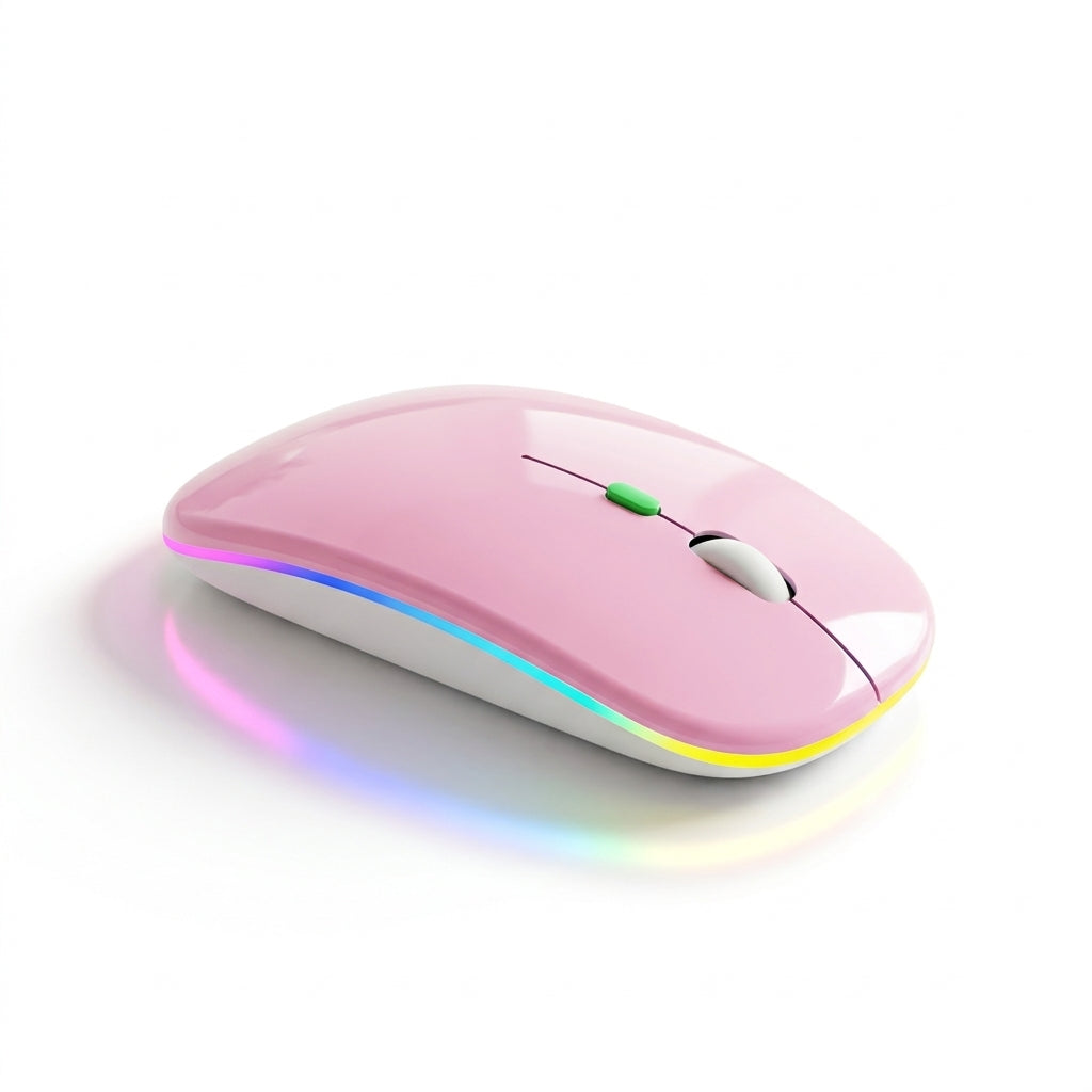 Mouse Sem Fio Recarregável RGB 2.4GHz com DPI Ajustável e Bateria 500mAh