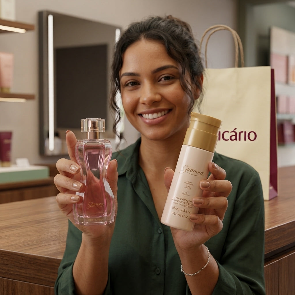 Combo Glamour Perfume 75ml + Hidratante 200ml Tradicional O Boticário