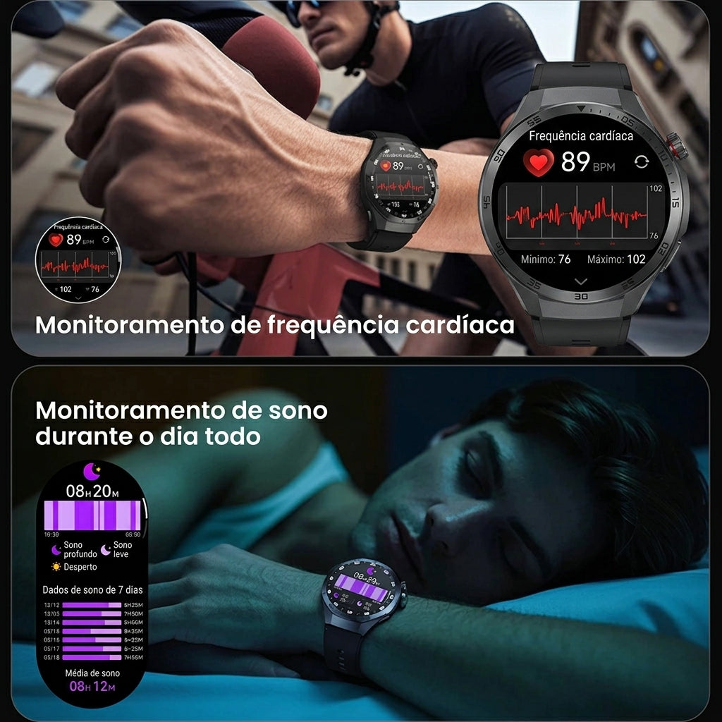 Smartwatch MK5 Pro Tela Amoled 1,52” com 3 Pulseiras