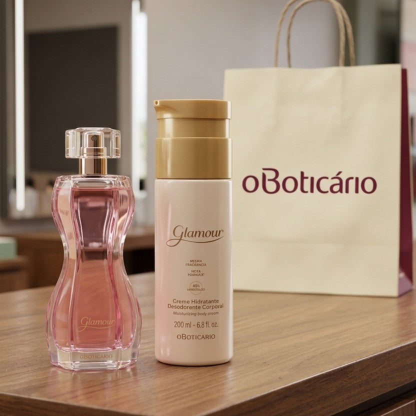 Combo Glamour Perfume 75ml + Hidratante 200ml Tradicional O Boticário