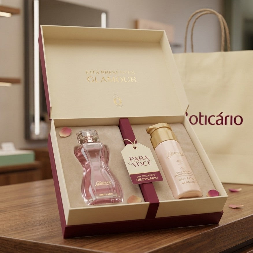 Combo Glamour Perfume 75ml + Hidratante 200ml Tradicional O Boticário