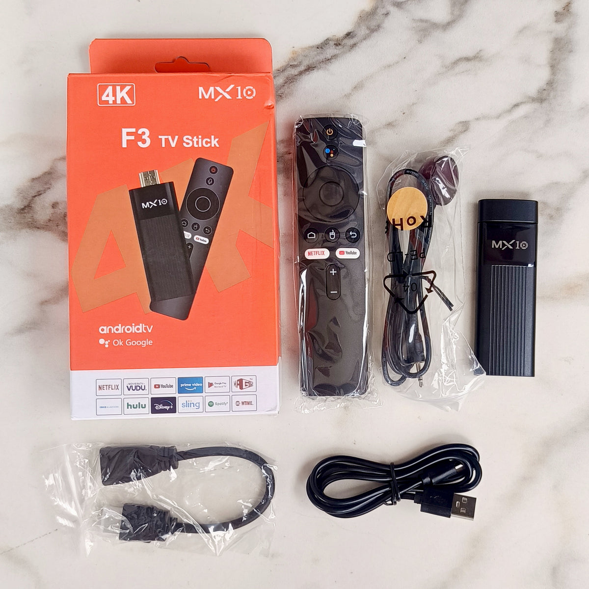Tv Stick F3 MX10 4K Android 13 Wifi 5G Bluetooth 5.0