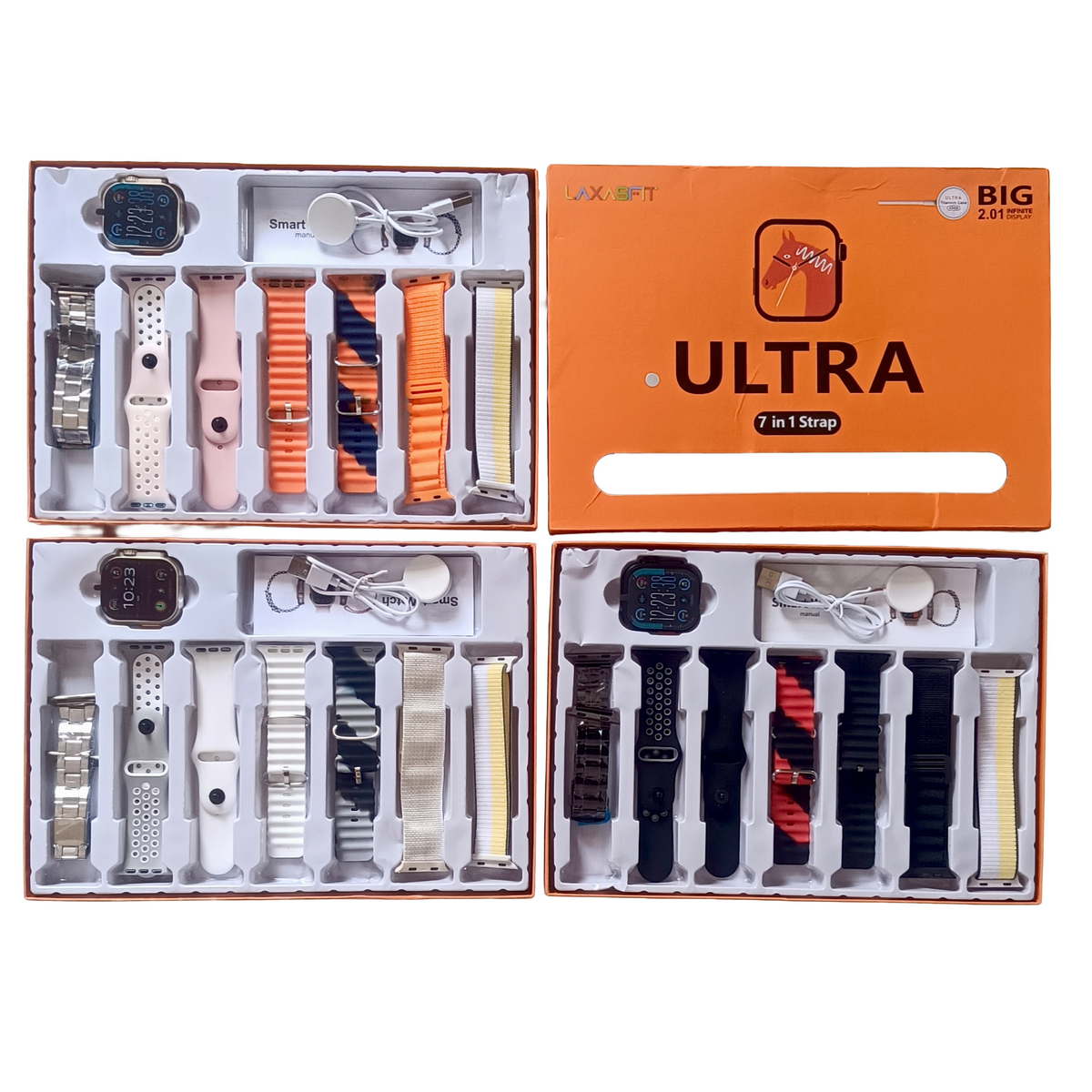 Smartwatch Ultra Laxasfit com 7 Pulseiras 49mm