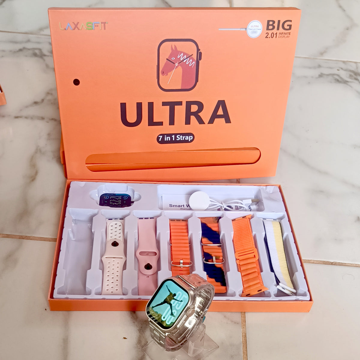 Smartwatch Ultra Laxasfit com 7 Pulseiras 49mm