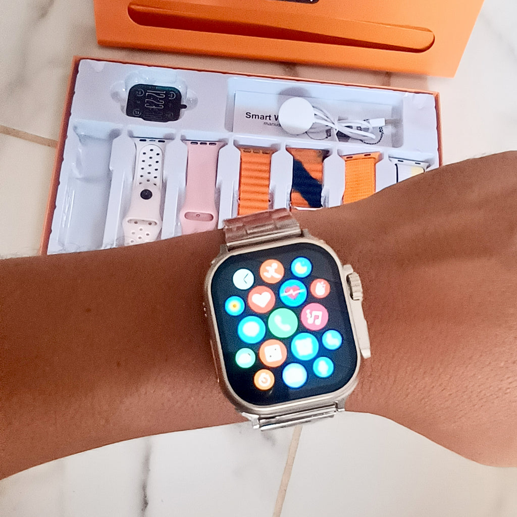 Smartwatch Ultra Laxasfit com 7 Pulseiras 49mm