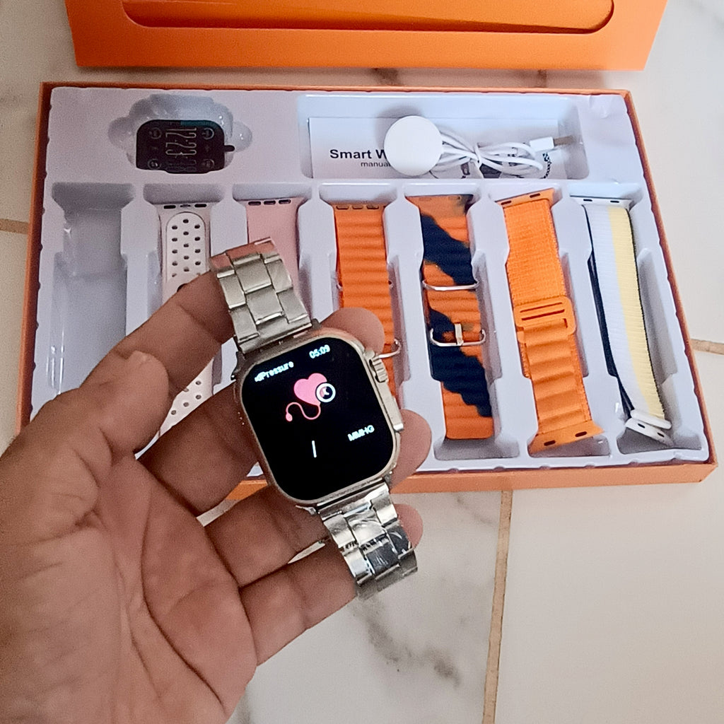 Smartwatch Ultra Laxasfit com 7 Pulseiras 49mm