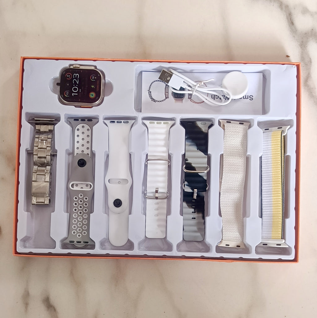 Smartwatch Ultra Laxasfit com 7 Pulseiras 49mm