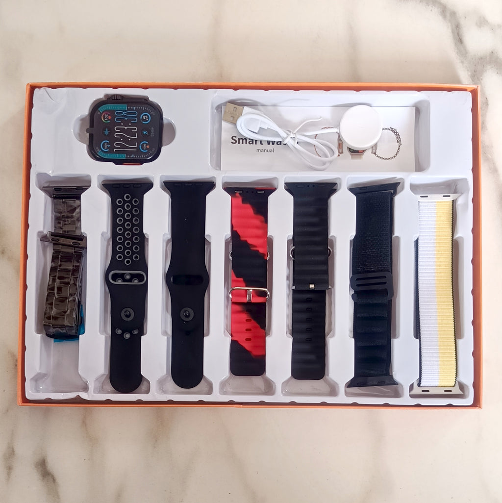 Smartwatch Ultra Laxasfit com 7 Pulseiras 49mm