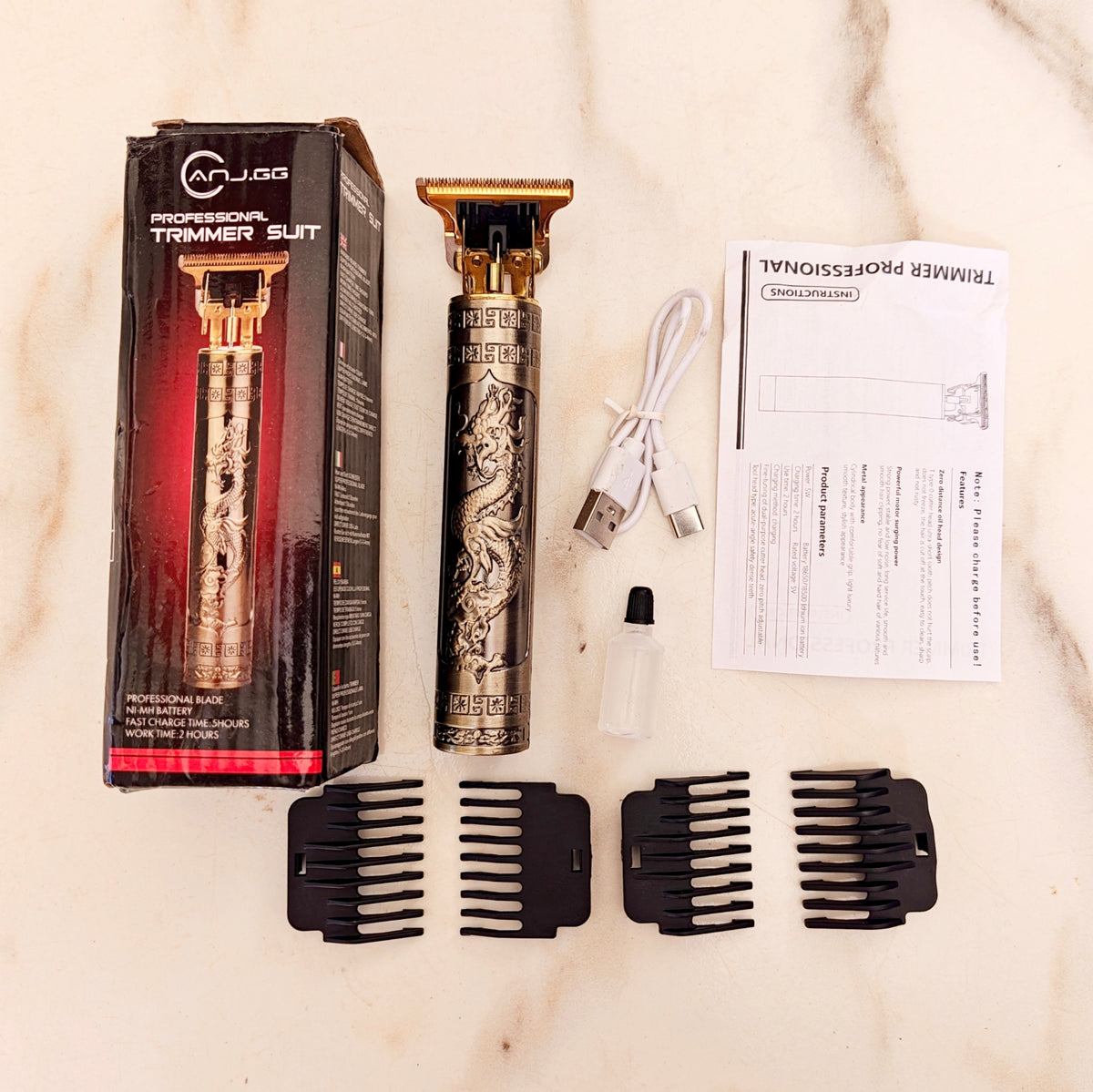 Máquina de Cortar Cabelo Barbeador Dragão Gold