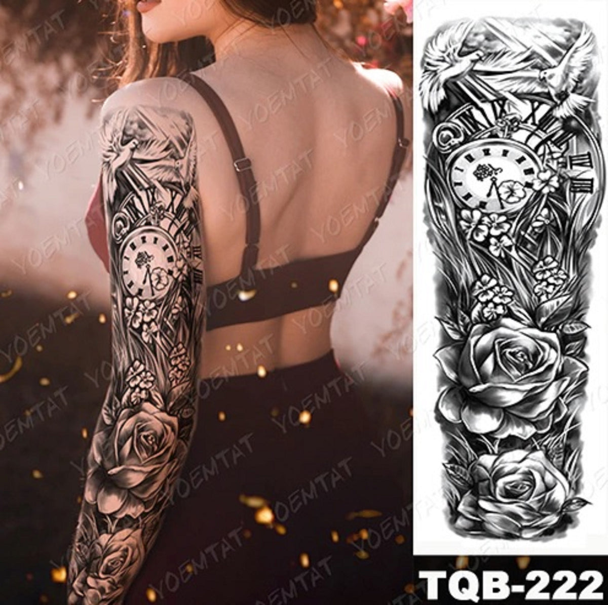 Tatuagem Falsa Temporária Impermeável para Braço 48x17cm