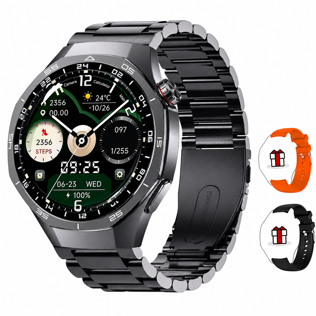 Smartwatch MK5 Pro Tela Amoled 1,52” com 3 Pulseiras