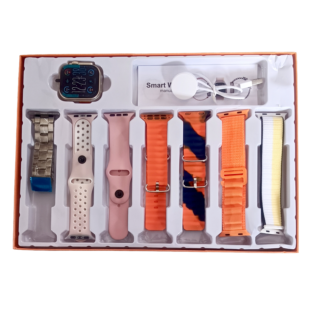 Smartwatch Ultra Laxasfit com 7 Pulseiras 49mm